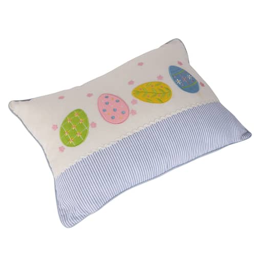 Nomaadi Embroidered Lumbar Egg Cushion Cover for Kids 12x20 inches, Kids Room Decor Pillow Cover for Decoration & Gift - Bed Chair Couch Sofa