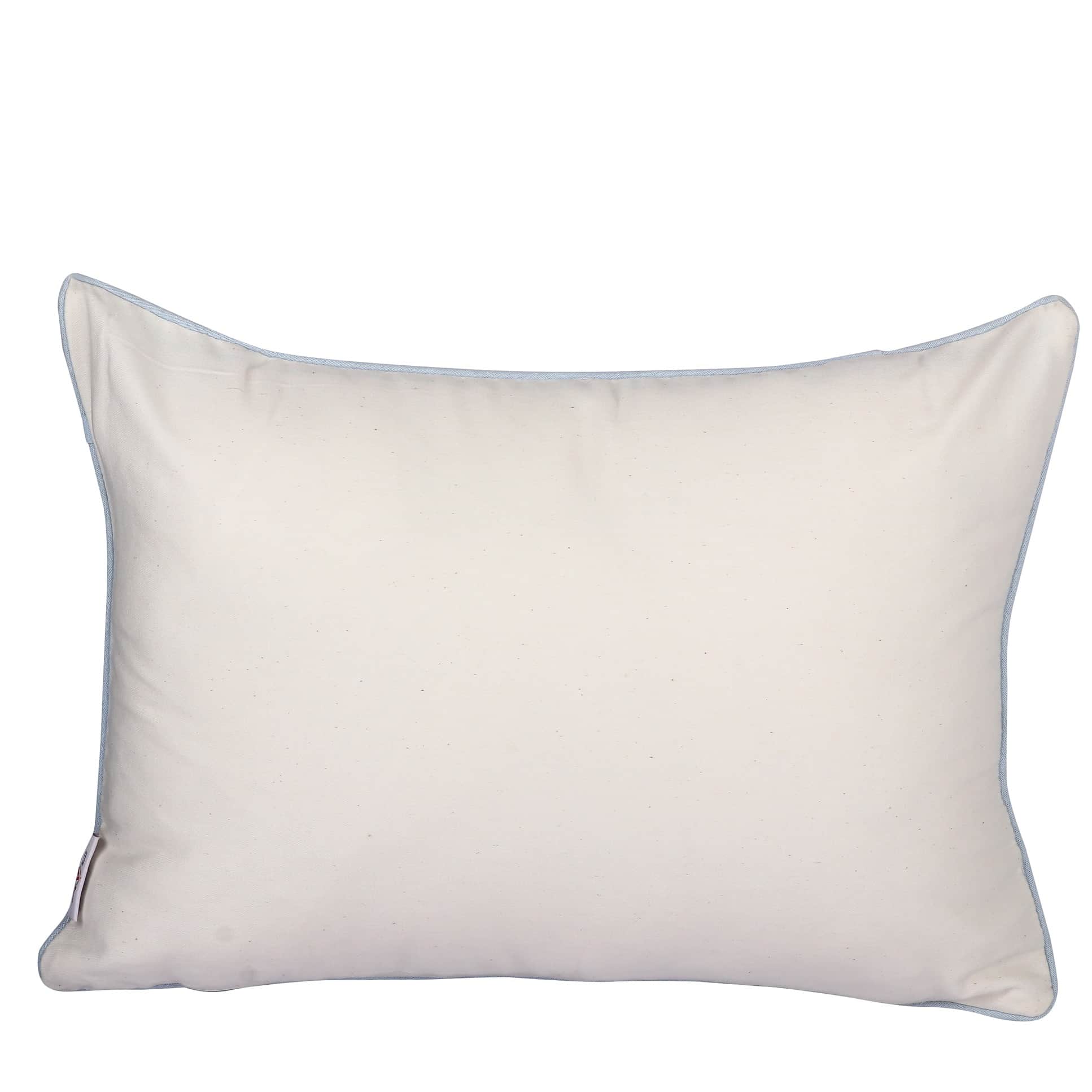 Nomaadi Embroidered Lumbar Egg Cushion Cover for Kids 12x20 inches, Kids Room Decor Pillow Cover for Decoration & Gift - Bed Chair Couch Sofa - left_view