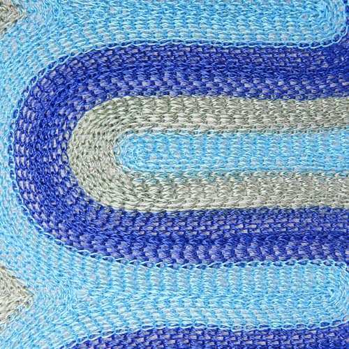 Nomaadi Blue Geometrical Embroidered Lumbar Cushion Cover 12x20 inches Home Decor Decorative Throw Pillow Living Room Bed Sofa Chair