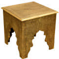 Golden Wooden Stool - front_view