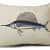 Nomaadi Embroidered Deep Sea Marlin Lumbar Cushion Cover 14 x 20 inches, Ocean Themed Decorative Pillow Cover in Cotton Fabric Bed, Living Room, Sofa - front_view