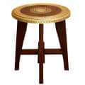 Wooden Stool Brass Fitting - photo