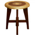 Wooden Stool Brass Fitting - front_view