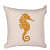 Nomaadi Embroidered Sea Horse Handcrafted Cushion Cover (18X18 inches) Decorative Pillow for Sofa, Bed, Couch, Living Room in Cotton Fabric - photo