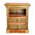 Wooden 2 Drawer Bedside Brass Fitting (Set Of 2) - photo