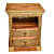 Wooden 2 Drawer Bedside Brass Fitting (Set Of 2) - front_view