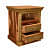 Wooden 2 Drawer Bedside Brass Fitting (Set Of 2) - top_view
