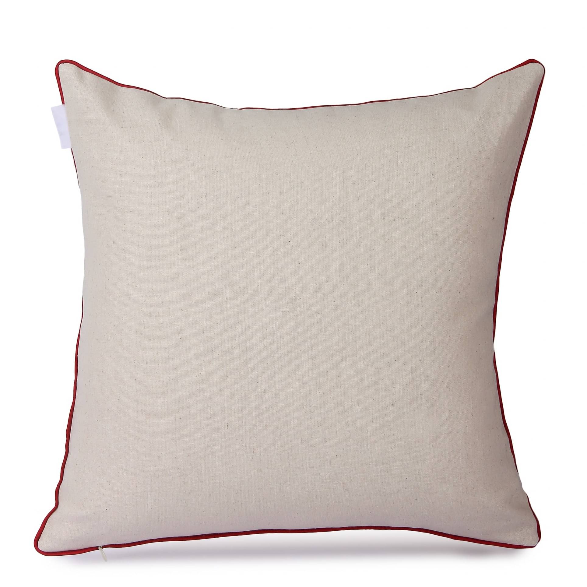 Nomaadi Embroidered Red Bird with Cage Decorative Cushion Cover 18x18 inches Throw Pillowcase Home Decor for Kids, Bedroom, Sofa, Chair