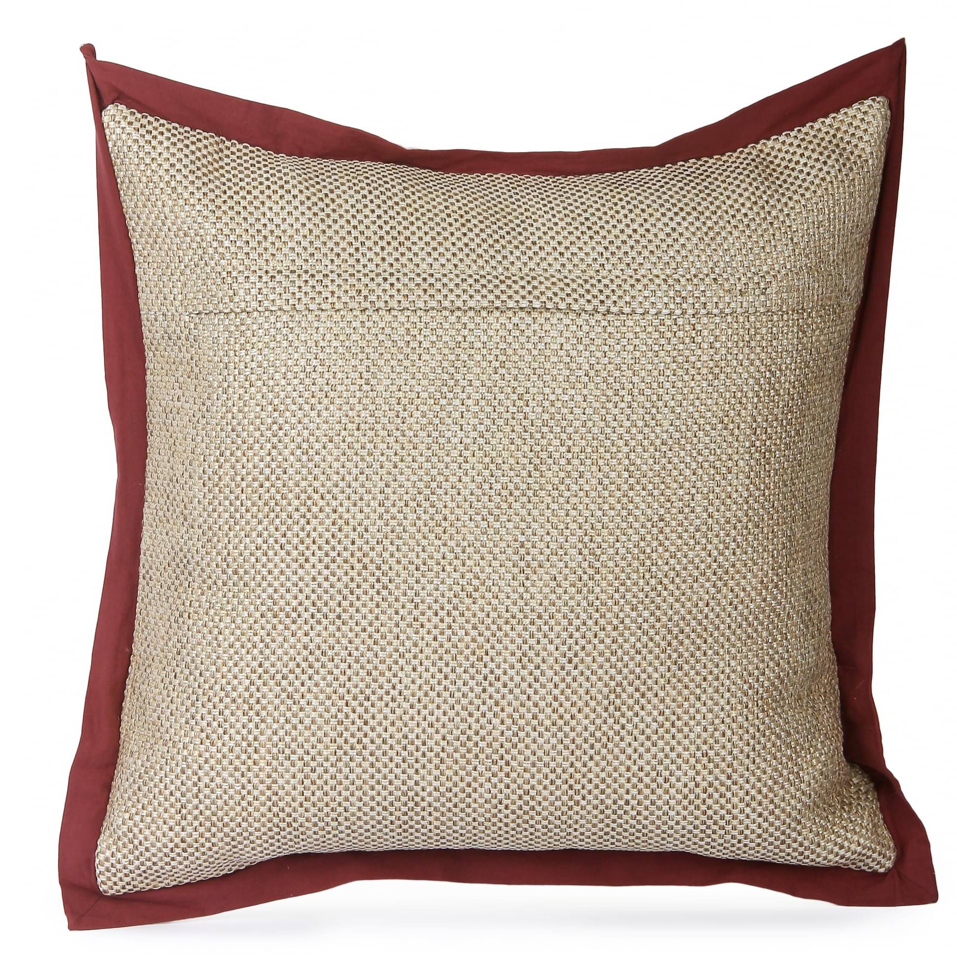 Nomaadi Vintage American Flag Cushion Cover with Jute Look (18x18 inches) Cotton Fabric Decorative Pillow for Sofa Chair Couch Bedroom