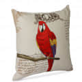 Nomaadi Red Parrot Embroidered Pillow Cover 18*18 inches Decorative Kids Room Cushion Cover for Bedroom Sofa Chair Couch - top_view