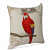 Nomaadi Red Parrot Embroidered Pillow Cover 18*18 inches Decorative Kids Room Cushion Cover for Bedroom Sofa Chair Couch - top_view