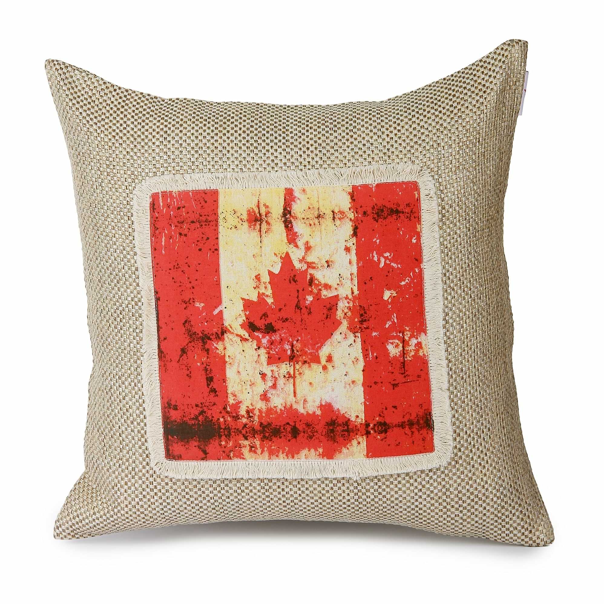 Nomaadi Vintage Canadian Flag Decorative Cushion Cover 18×18″ Square Digital Print Pillowcase Home Decor for Living Room, Bed, Sofa, Chair - photo