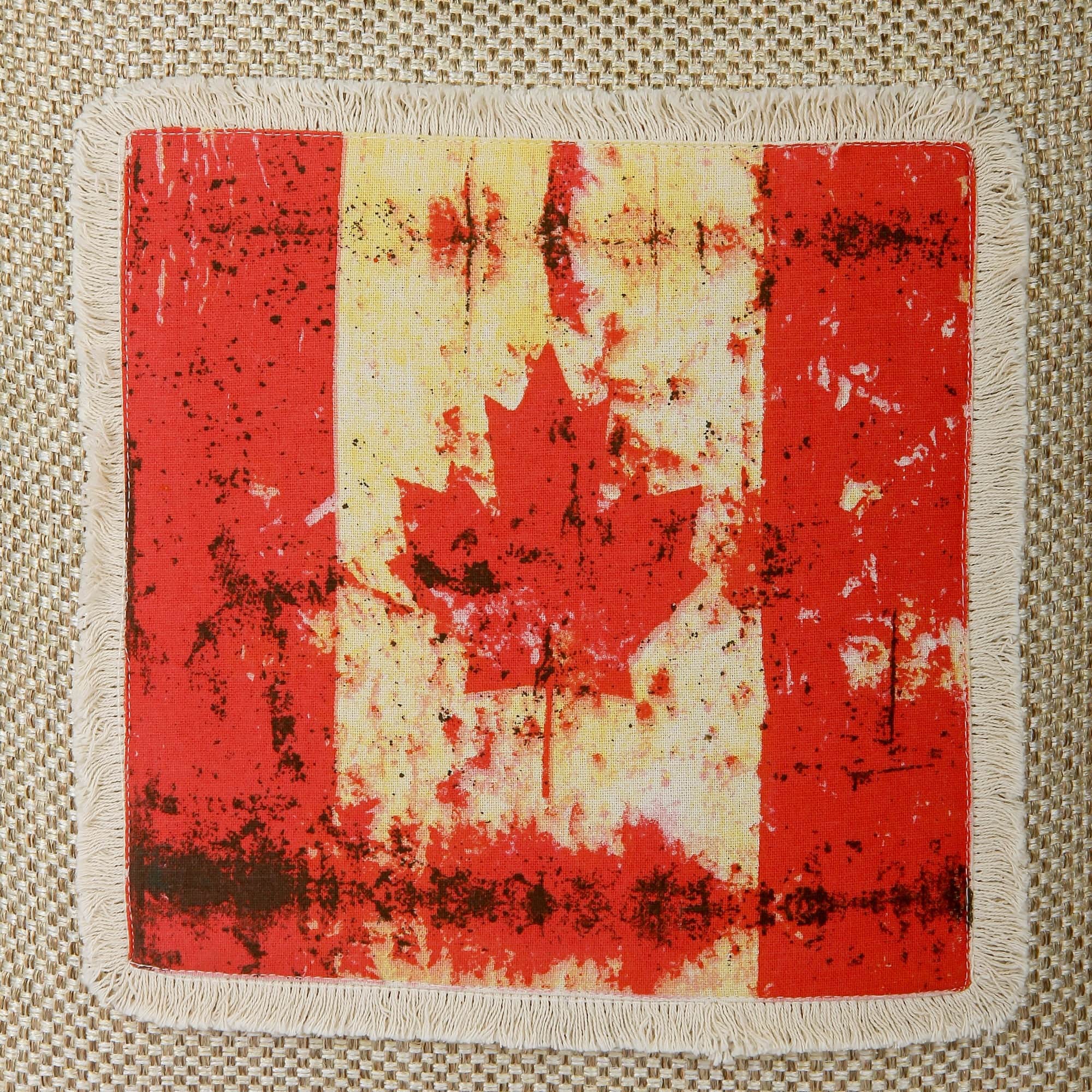 Nomaadi Vintage Canadian Flag Decorative Cushion Cover 18×18″ Square Digital Print Pillowcase Home Decor for Living Room, Bed, Sofa, Chair - front_view