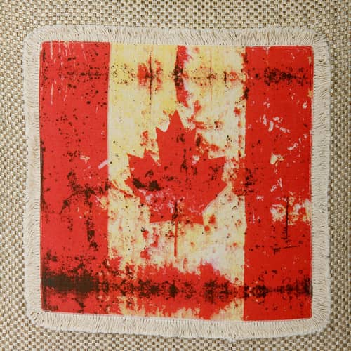 Nomaadi Vintage Canadian Flag Decorative Cushion Cover 18×18″ Square Digital Print Pillowcase Home Decor for Living Room, Bed, Sofa, Chair