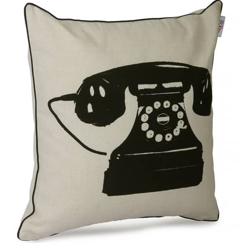 Nomaadi Retro Telephone 18x18 inches Decorative Cushion Cover | Retro Style Throw Pillowcase for Sofa Bed Couch Kids Room Home Decor