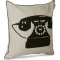 Nomaadi Retro Telephone 18x18 inches Decorative Cushion Cover | Retro Style Throw Pillowcase for Sofa Bed Couch Kids Room Home Decor - top_view