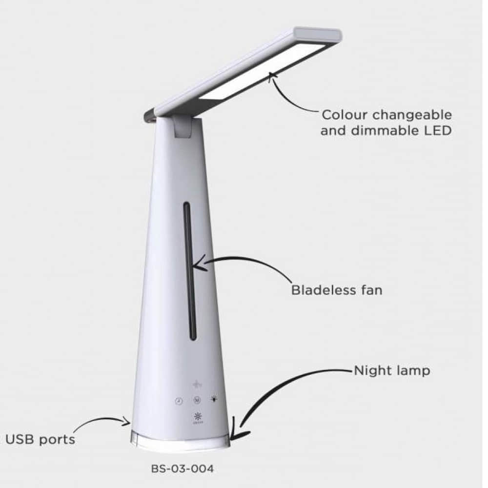 Led Table Lamp With Bladless Fan - photo