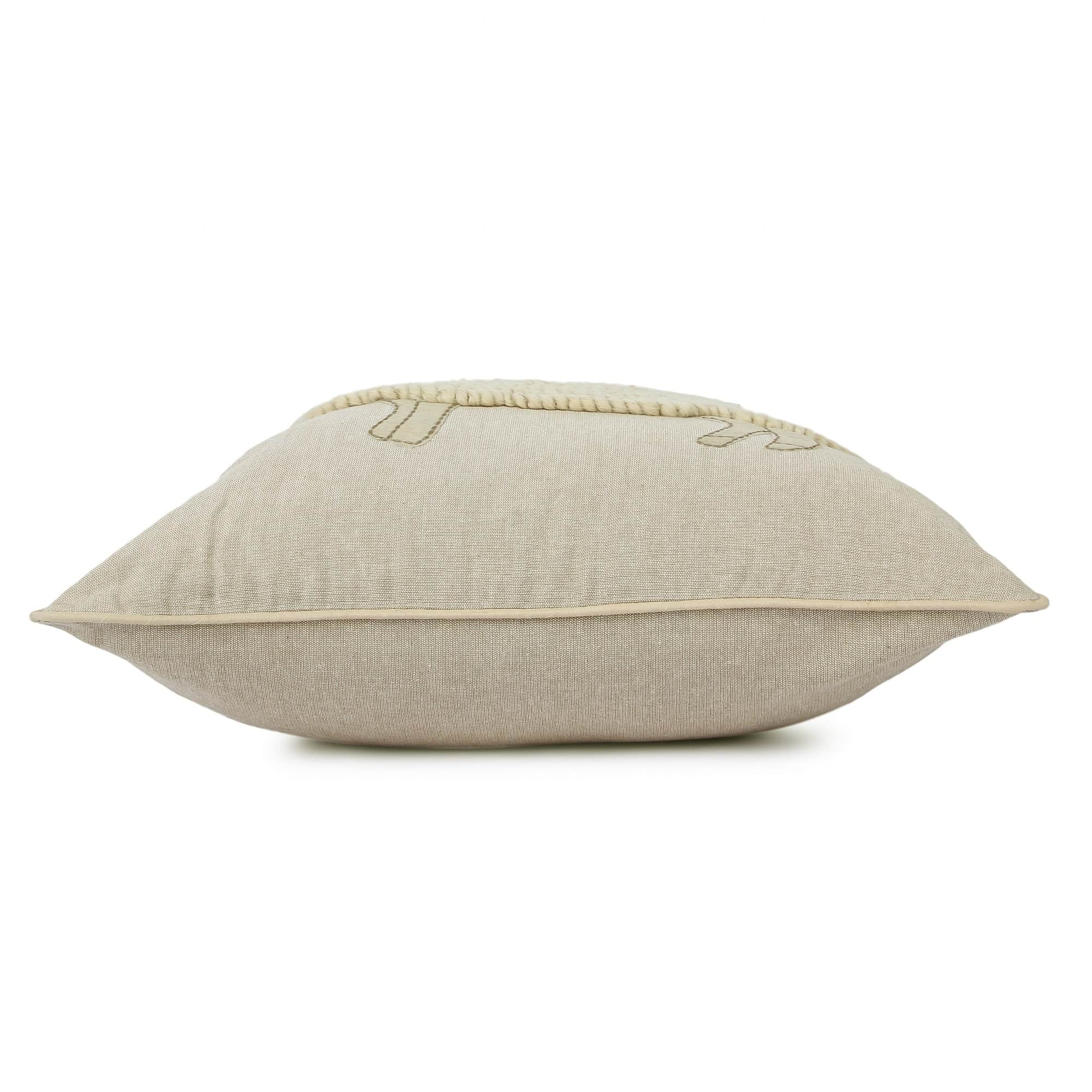 Nomaadi Sheep Wool Embroidered Cushion Cover (Size 18x18) - rear_view