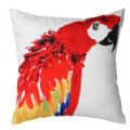 Red Parrot Digital Print Cushion Cover with Embroidery 18x18 - photo
