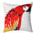 Red Parrot Digital Print Cushion Cover with Embroidery 18x18 - photo