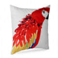 Red Parrot Digital Print Cushion Cover with Embroidery 18x18 - top_view