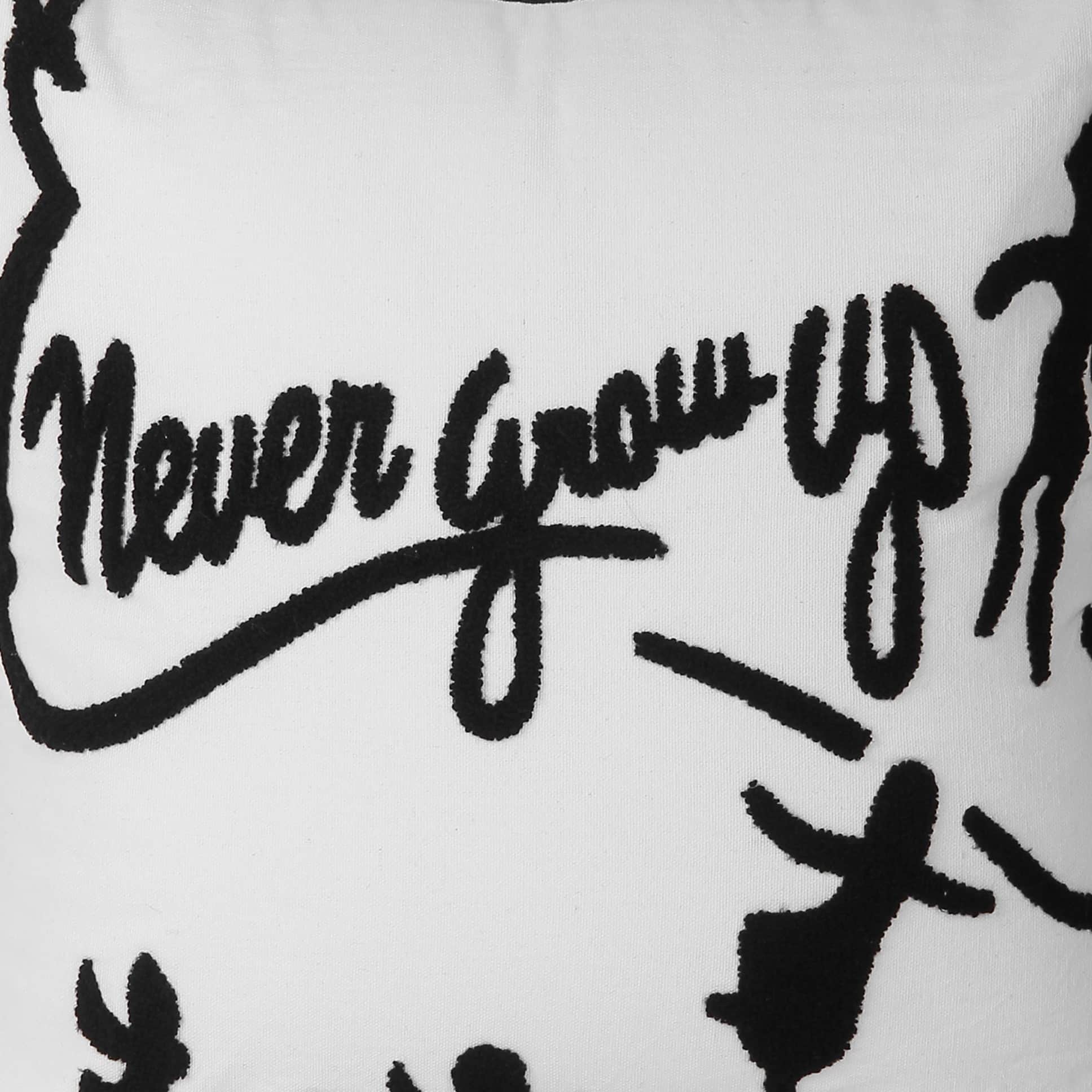 Nomaadi Never Grow Up Embroidered Cushion Cover 18x18 inches - front_view
