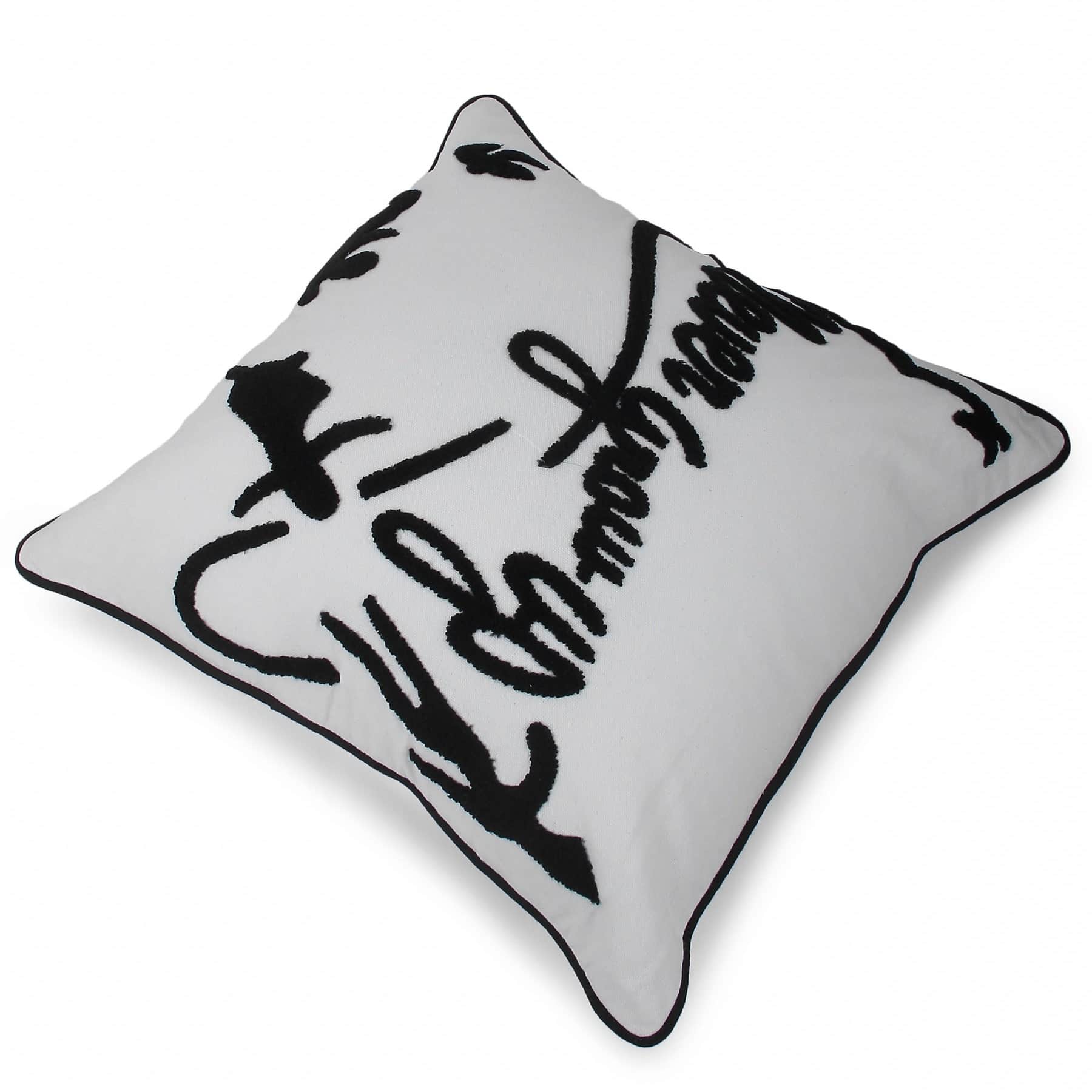 Nomaadi Never Grow Up Embroidered Cushion Cover 18x18 inches - top_view