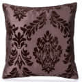 Brown Damask Flock Embroidery Pillow Cover (Pack of 2) - photo