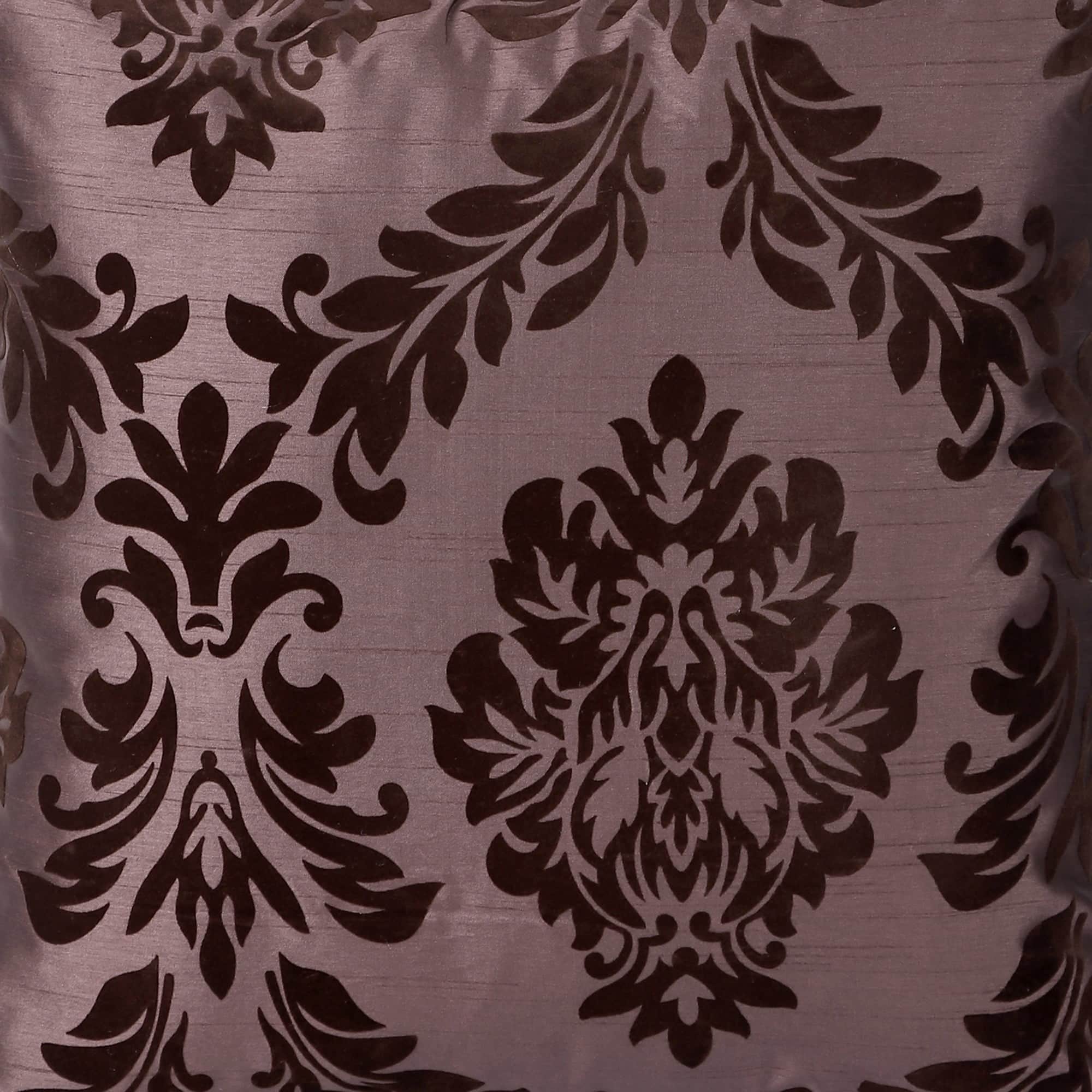 Brown Damask Flock Embroidery Pillow Cover (Pack of 2) - front_view