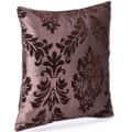 Brown Damask Flock Embroidery Pillow Cover (Pack of 2) - left_view