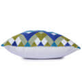 Nomaadi Green Blue Chevron Design Cushion Cover, 18x18 Square Pillow in Premium Cotton - rear_view