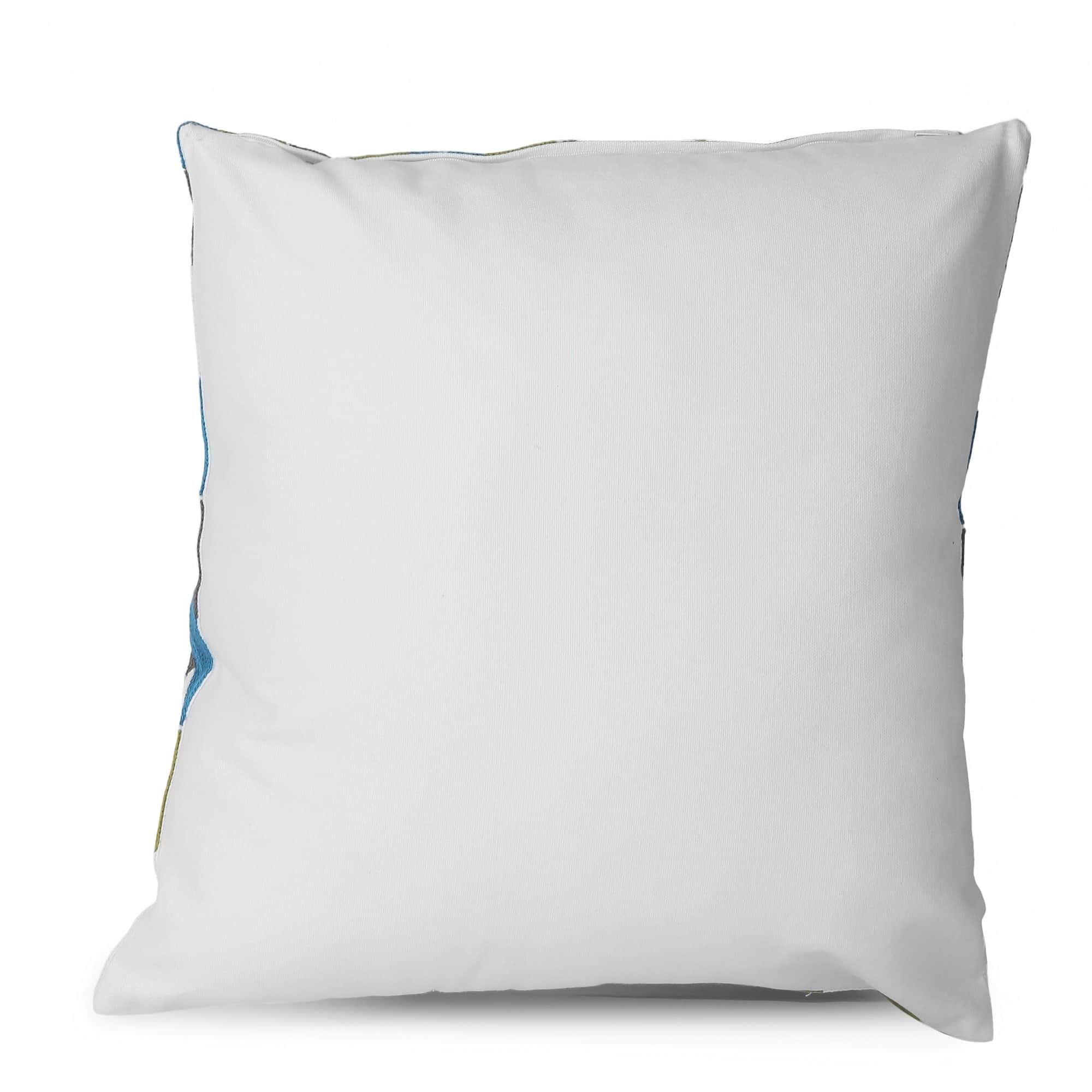 Nomaadi Green Blue Chevron Design Cushion Cover, 18x18 Square Pillow in Premium Cotton - right_view