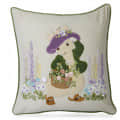 Nomaadi 16 x 16 inches Embroidered Bunny with Purple Hat Cushion Cover - photo