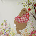 Nomaadi Embroidered Red Rabbit Cushion Cover, 16x16 inches - front_view