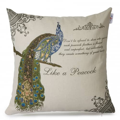Peacock Throw Cushion Cover