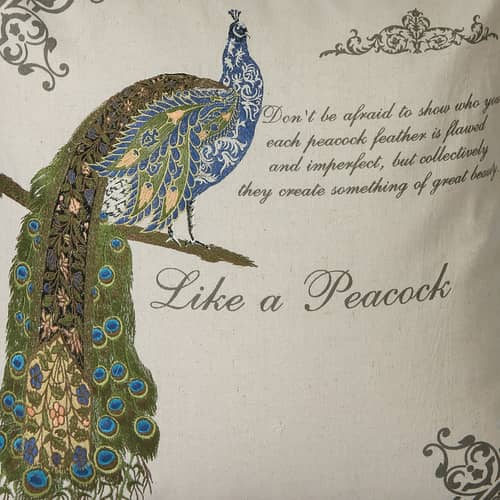 Peacock Throw Cushion Cover
