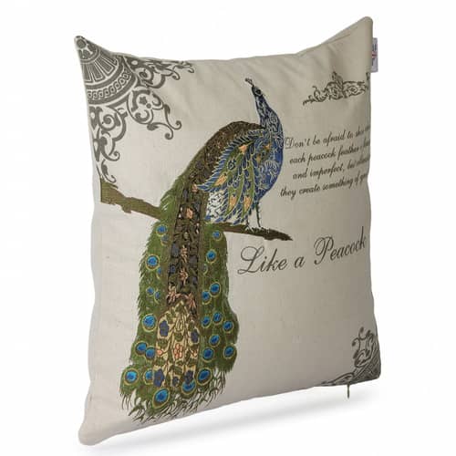 Peacock Throw Cushion Cover