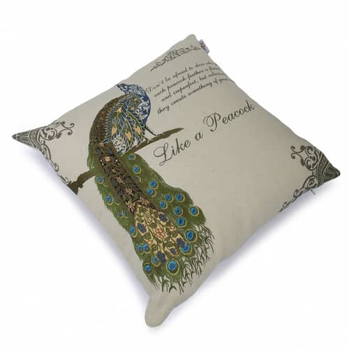 Peacock Throw Cushion Cover