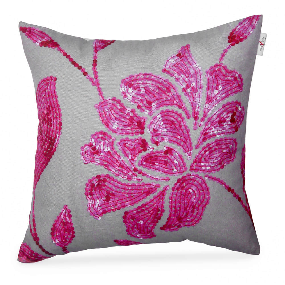 Pink Sequins Digital Print Cushion Cover - photo
