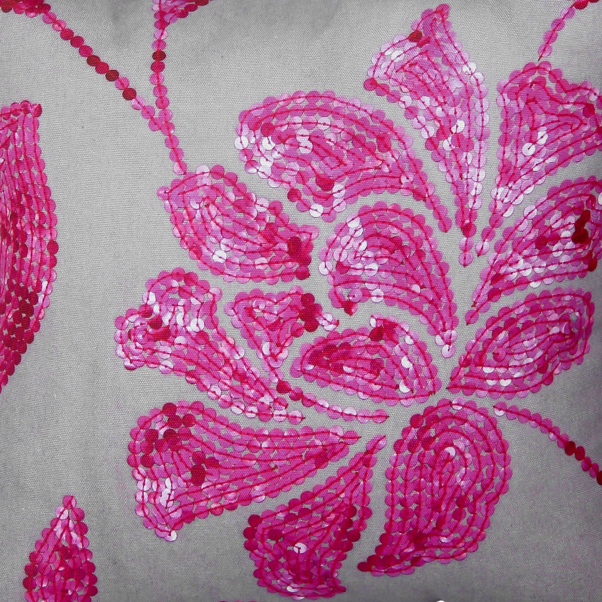 Pink Sequins Digital Print Cushion Cover - front_view