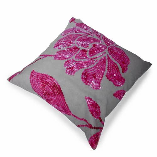 Pink Sequins Digital Print Cushion Cover
