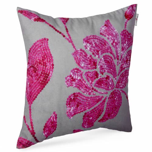 Pink Sequins Digital Print Cushion Cover