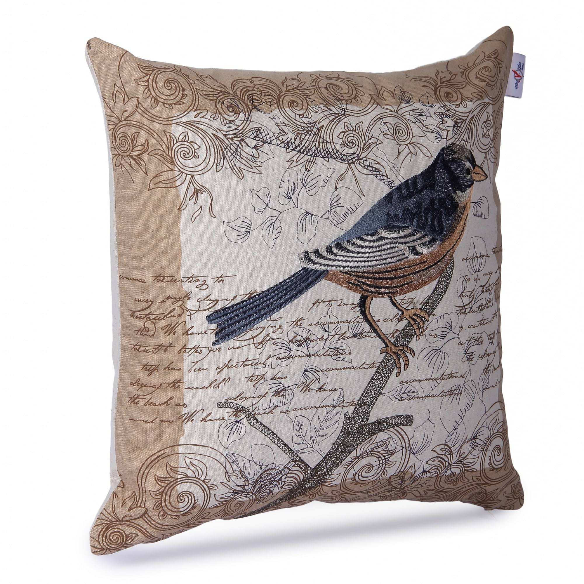 Blue Sparrow Bird Cushion Cover