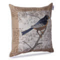Blue Sparrow Bird Cushion Cover - rear_view