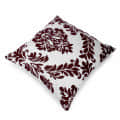 Dark Brown Damask Flock Embroidery Pillow Cover (Pack of 2) - top_view