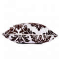 Dark Brown Damask Flock Embroidery Pillow Cover (Pack of 2) - rear_view