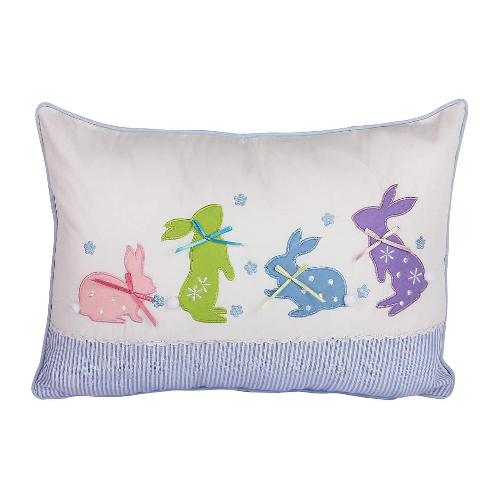 Playful Rabbits Kids Cushion Cover - photo