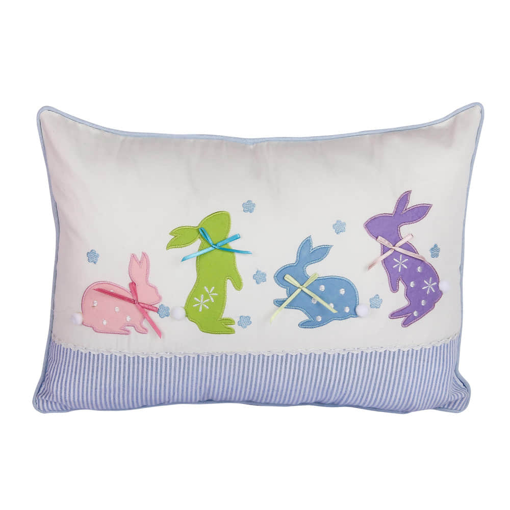 Playful Rabbits Kids Cushion Cover - photo