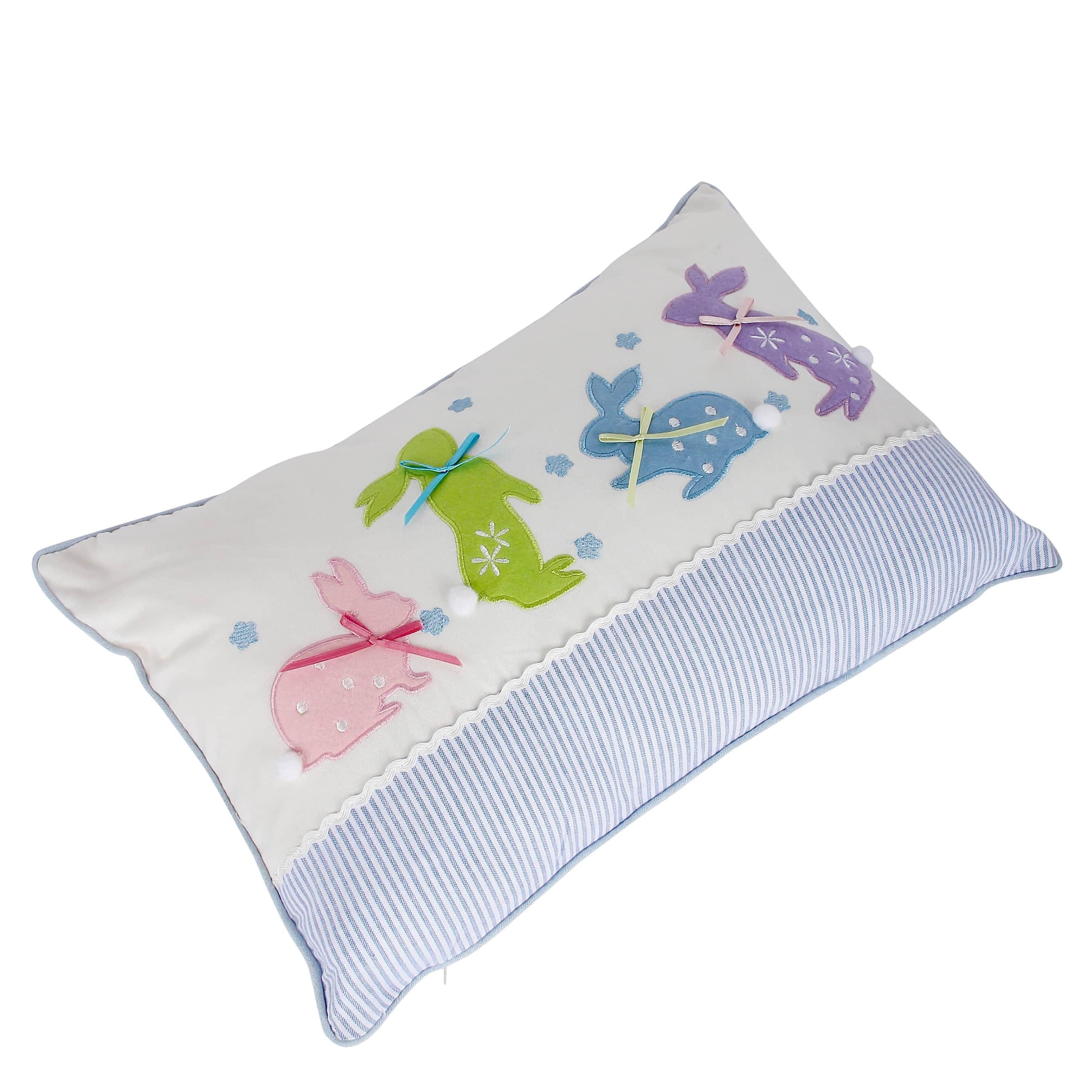 Playful Rabbits Kids Cushion Cover - top_view