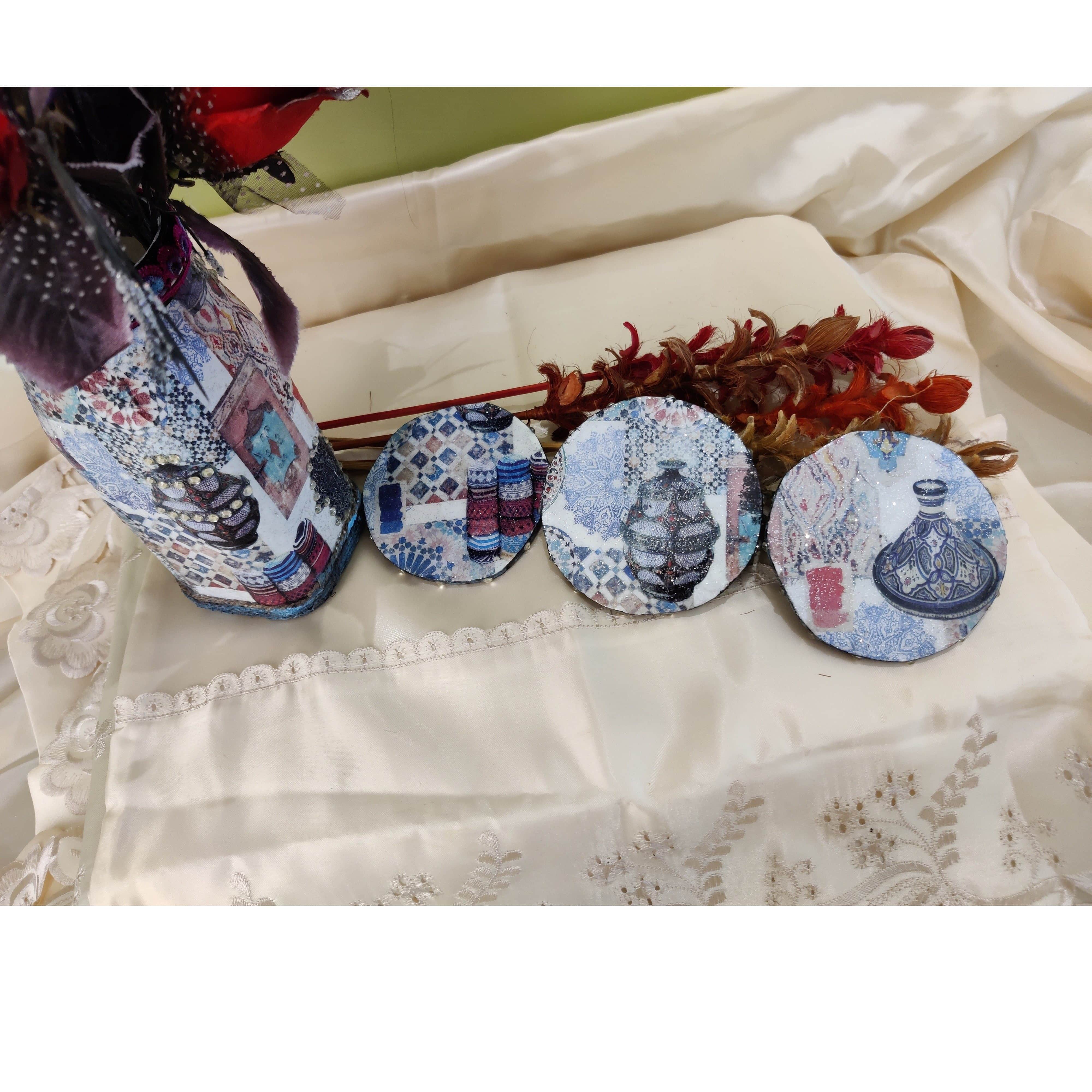 Vase and Tea Coasters Set - rear_view